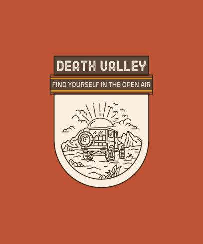 T-Shirt Design Template Featuring a Badge and an Illustrated Death Valley Landscape 5559a-el1