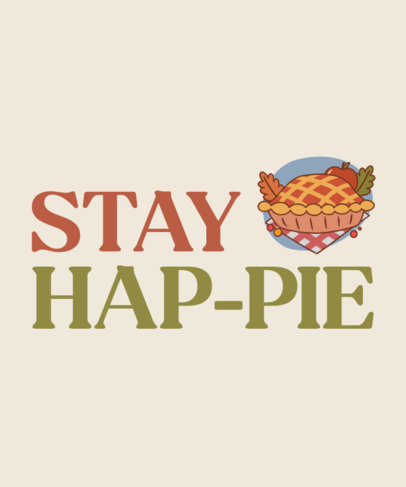 T-Shirt Design Template for Thanksgiving Featuring an Illustrated Pie Graphic