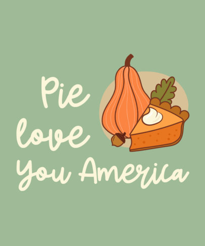 Thanksgiving-Themed T-Shirt Design Generator with an Illustrated Pumpkin Pie Slice