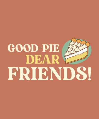 Thanksgiving-Themed T-Shirt Design Template Featuring an Illustrated Pie Slice