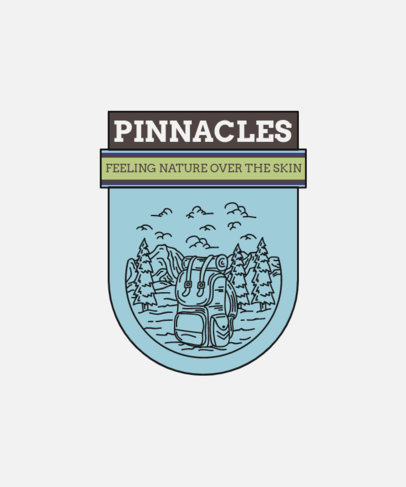 T-Shirt Design Template Featuring a Badge with a Pinnacles National Park Illustration 5559e-el1