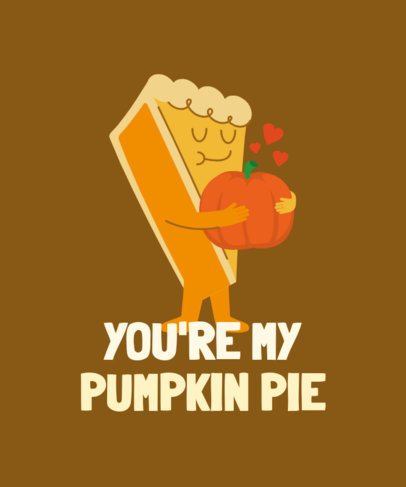 T-Shirt Design Maker Featuring a Slice of Pumpkin Pie Graphic for Thanksgiving