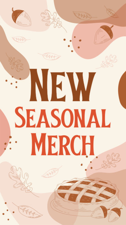 Thanksgiving Instagram Story Generator Featuring a Fall Seasonal Merch Promo