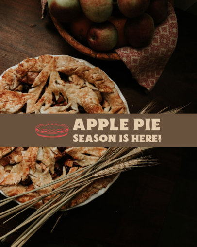 Instagram Post Maker Featuring an Apple Pie Recipe for Thanksgiving