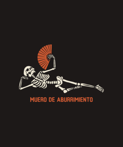 Illustrated T-Shirt Design Maker With a Funny Halloween Theme and a Skeleton Graphic