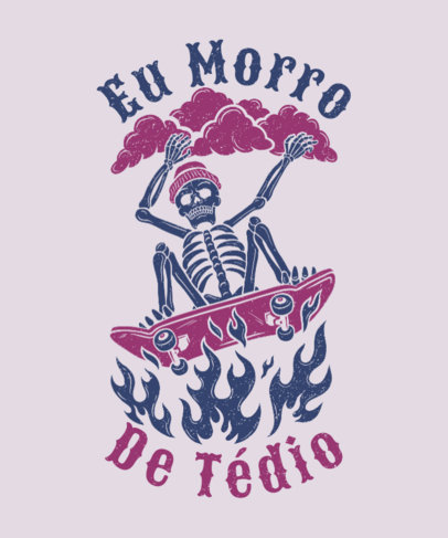 T-Shirt Design Generator Featuring a Skater Skeleton and a Quote