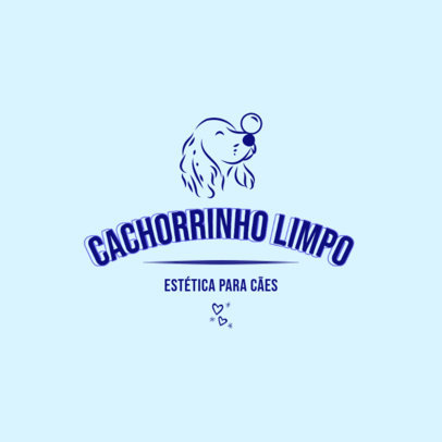 Logo Template Featuring a Dog Graphic for a Pet Grooming Business