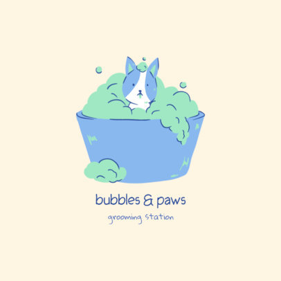 Logo Generator for a Pet Grooming Store Featuring a Kitten Graphic