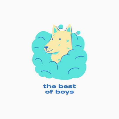 Pet Grooming Services Logo Template Featuring a Smiling Dog