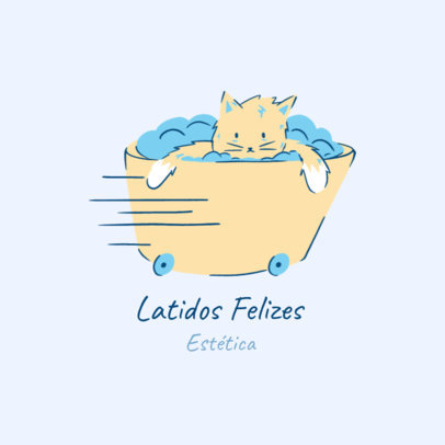 Online Logo Creator for a Pet Grooming Studio Featuring a Cat Graphic