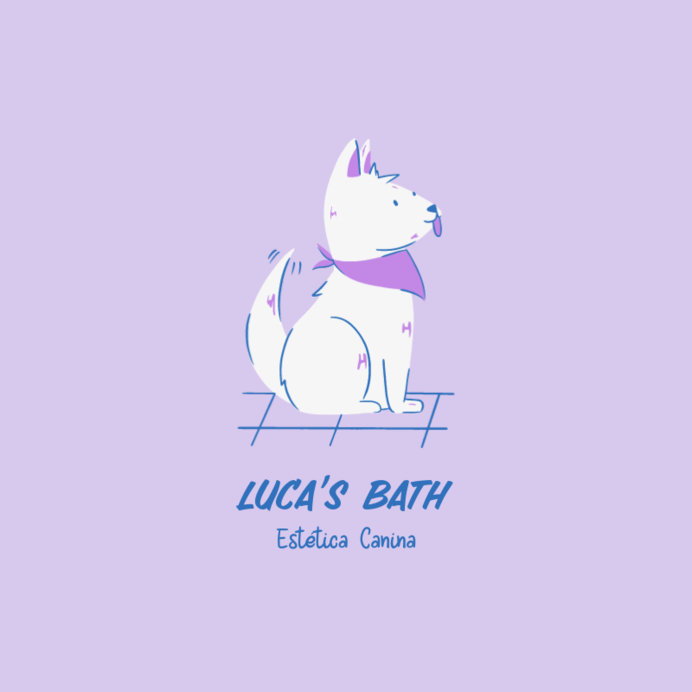 Logo Generator for a Pet Grooming Store with a Happy Puppy Illustration