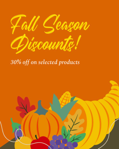 Instagram Post Maker for Featuring Illustrated Vegetables for a Fall Season Sale 4926b