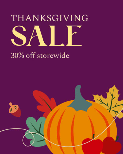 Instagram Post Creator with a Pumpkin Illustration for a Thanksgiving Sale 4926c