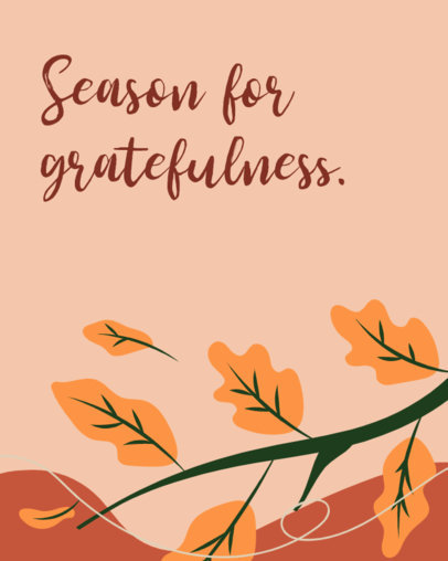 Instagram Post Template Featuring a Thanksgiving Quote with Illustrated Autumn Leaves 4926d