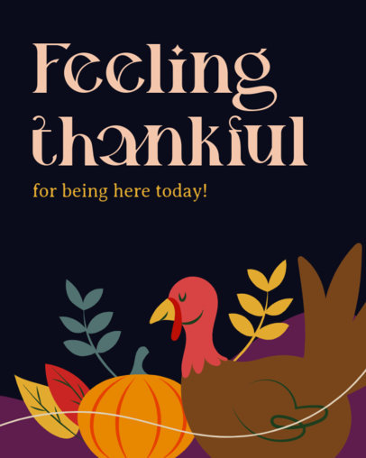 Instagram Post Maker for Thanksgiving Featuring an Illustrated Turkey 4926e