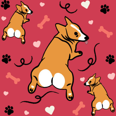 Seamless Print Pattern Maker Featuring Doodle Dog Graphics