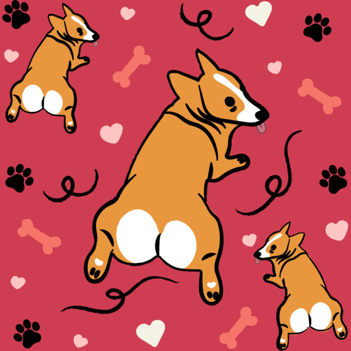 Placeit - Seamless Print Pattern Maker Featuring Doodle Dog Graphics