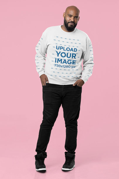 Sweatshirt Mockup of a Man with Hands in His Pockets at a Studio