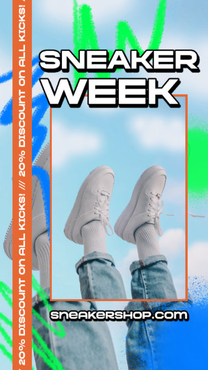 Instagram Story Template for Sneakers Sales Featuring Graffiti Elements 4943