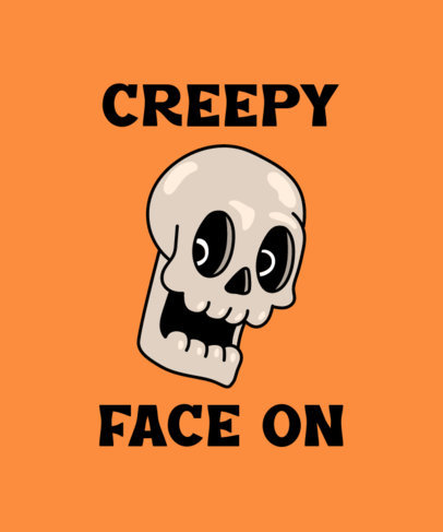 Illustrated T-Shirt Design Template With a Funny Skull and a Fail Halloween Costume Theme