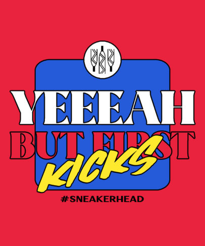 Sneakerheads Club T-Shirt Design Template with Bold-Typeface Quotes