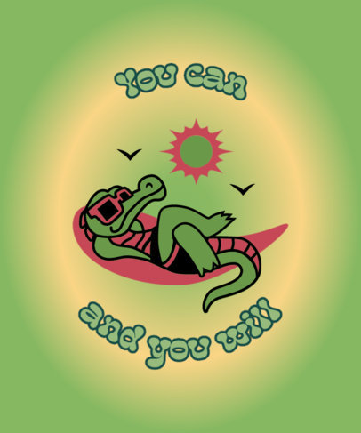 T-Shirt Design Maker Featuring an Illustrated Crocodile with an Optimistic Quote