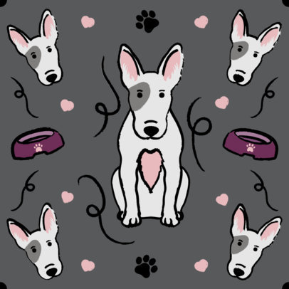 Illustrated Print Pattern Template for Dog Enthusiasts 4951c