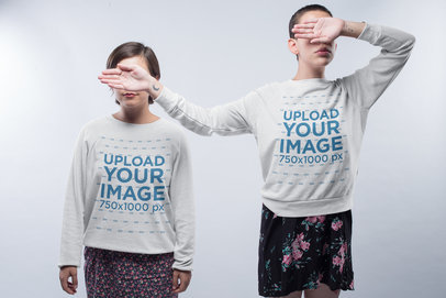 Mockup Featuring an LGBT Couple Wearing Crewneck Sweatshirts