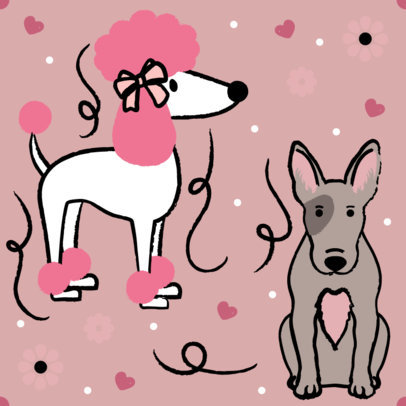 Print Pattern Generator Featuring Doodle-Themed Graphics of Dog Breeds 4951e