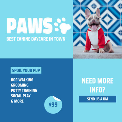 Instagram Post Generator Featuring a Dog Daycare Service Theme