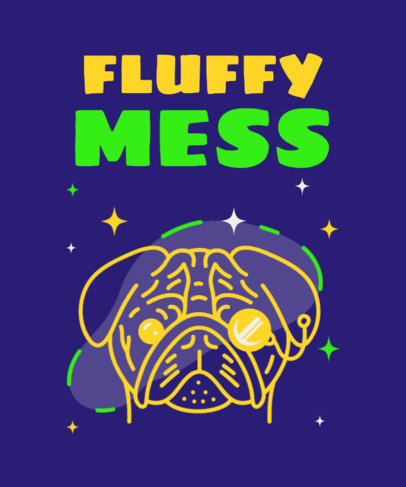 Fun T-Shirt Design Maker Featuring a Fluffy Dog