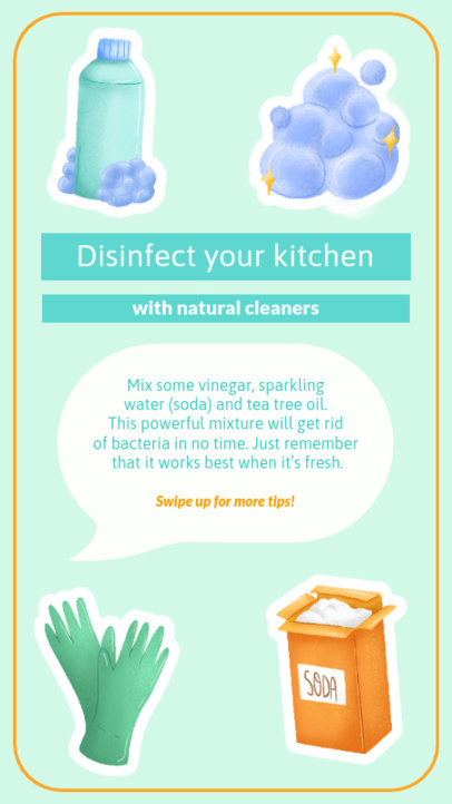 Instagram Story Creator with a Tip for Disinfecting Kitchens Using Eco-Friendly Products 5370c