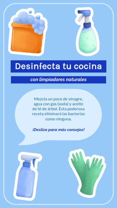 Instagram Story Generator Featuring a Kitchen Cleaning Tip with Organic Products 5370b