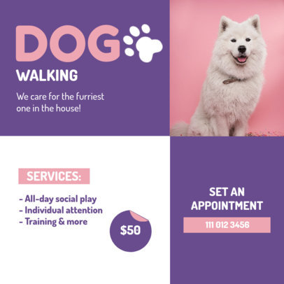 Instagram Post Maker for a Dog Walking Service Ad
