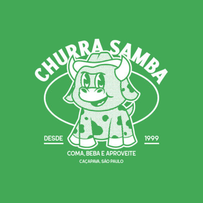 Logo Template for a Restaurant with a Cow Graphic