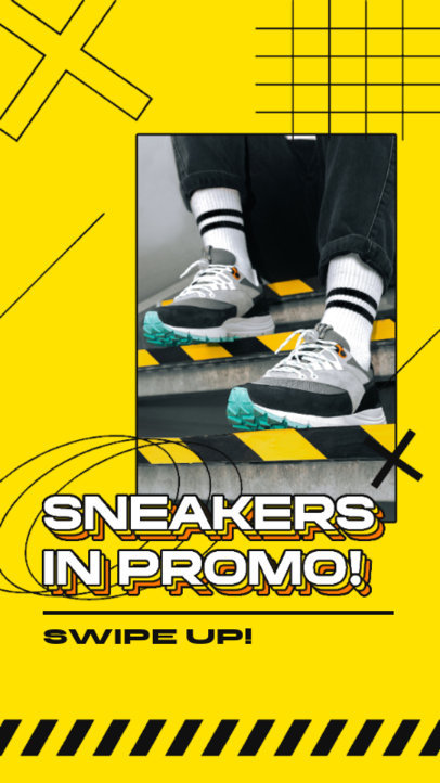 Instagram Story Creator Featuring a Sneaker Promo with Modern Graphics
