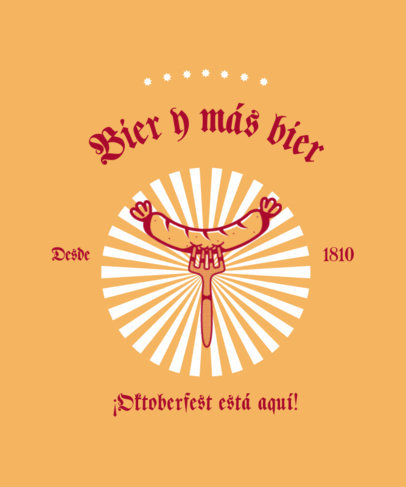 T-Shirt Design Maker with an Illustrated Sausage for Oktoberfest