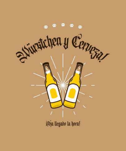 T-Shirt Design Template Featuring Clinking Beers for an Oktoberfest Event