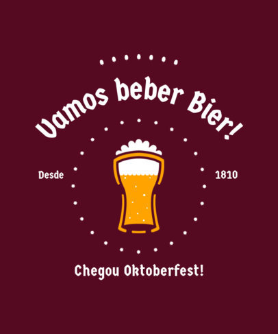 Oktoberfest-Themed T-Shirt Design Creator with a Beer Glass Illustration