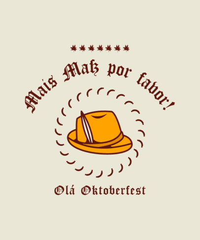 T-Shirt Design Generator Featuring a Tyrolean Hat Graphic for Oktoberfest 5365G