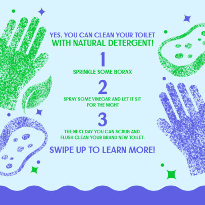 Instagram Post Template with Easy Steps for an Eco-Friendly Toilet Cleaning 5368A