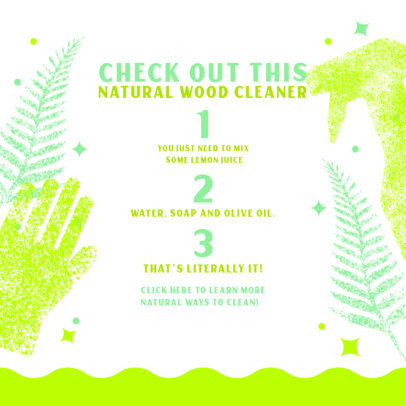 Instagram Post Creator Featuring a Step-by-Step Guide for an Organic Wood Cleaner 5368C