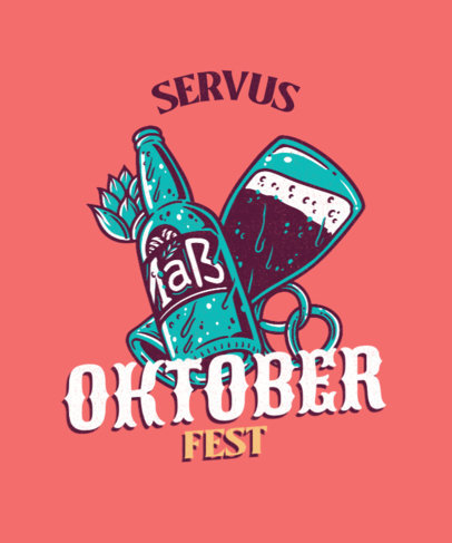 Illustrated T-Shirt Design Generator Featuring an Oktoberfest Theme