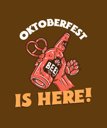 T-Shirt Design Maker for Oktoberfest Featuring a Beer Graphic
