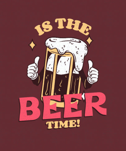 T-Shirt Design Template Featuring a Cartoonish Beer for Oktoberfest