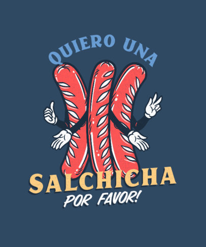 T-Shirt Design Creator Featuring Sausage Graphics for Oktoberfest