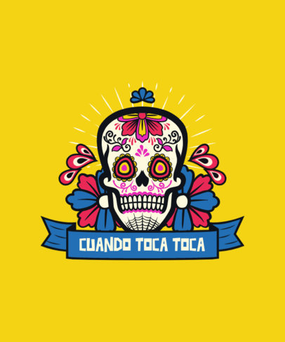 T-Shirt Design Generator Featuring a Mexican Calavera for Dia de Muertos