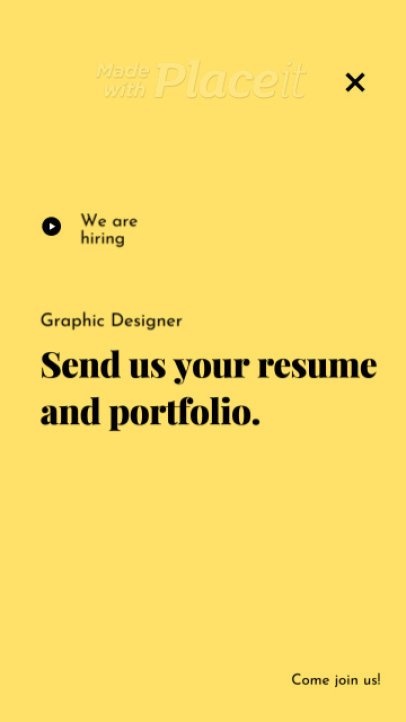 Minimal Instagram Story Video Generator for a Job Ad