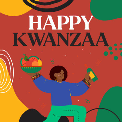 Kwanzaa-Themed Instagram Post Maker Featuring a Woman Graphic