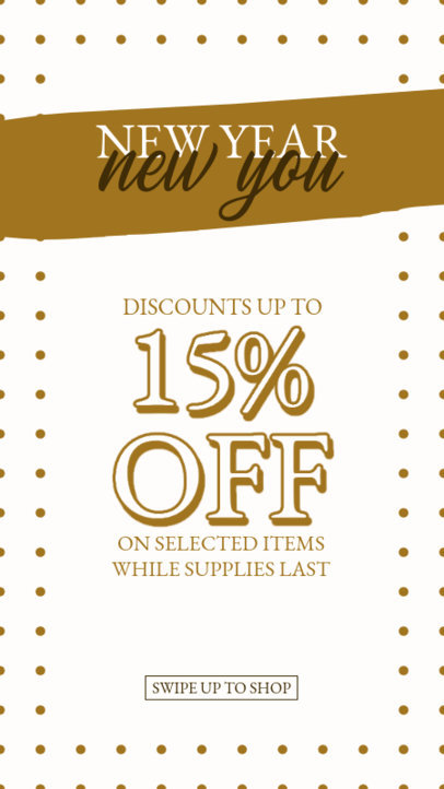 Instagram Story Template Featuring New Year's-Themed Sales